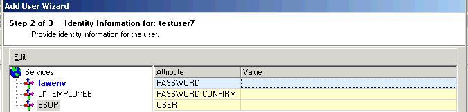 Form clip: Adding an SSOP identity for a user