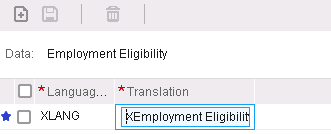 DDL Management, Key=Hrk dialog - Adding translation