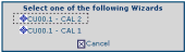 Form clip: Selecting a wizard when multiple wizards exist