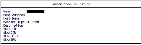 Form clip: Cluster Node Definition form