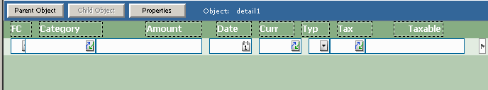 Form clip: Object view for updating a detail area (form EE20.3 used as an example)