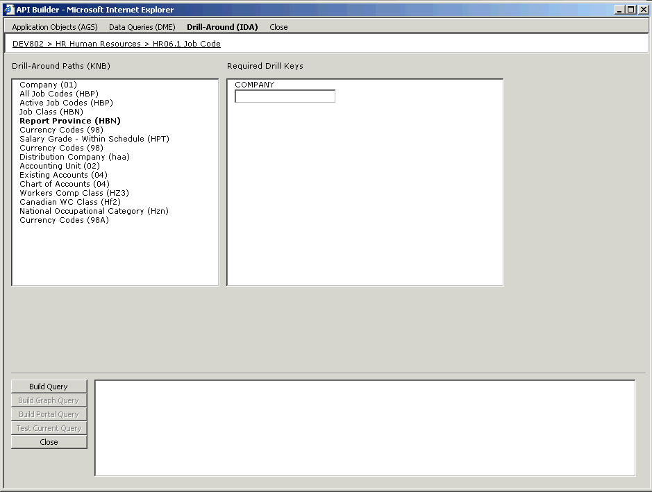 Form clip: Drill-Around query page