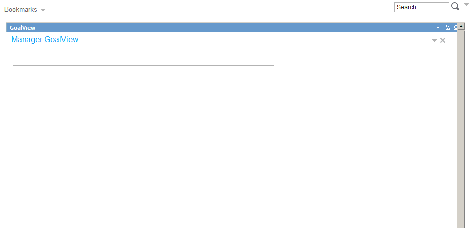 Main content that results when GoalView is added. Note that this example is empty because the Manager does not have any subordinate