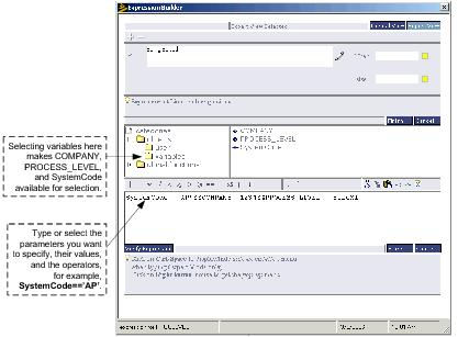 Screen clip: PROCLEVEL element group rule being edited in Expression Builder