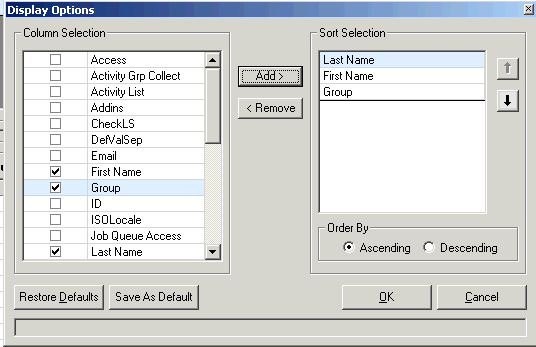 Form clip: Query display options