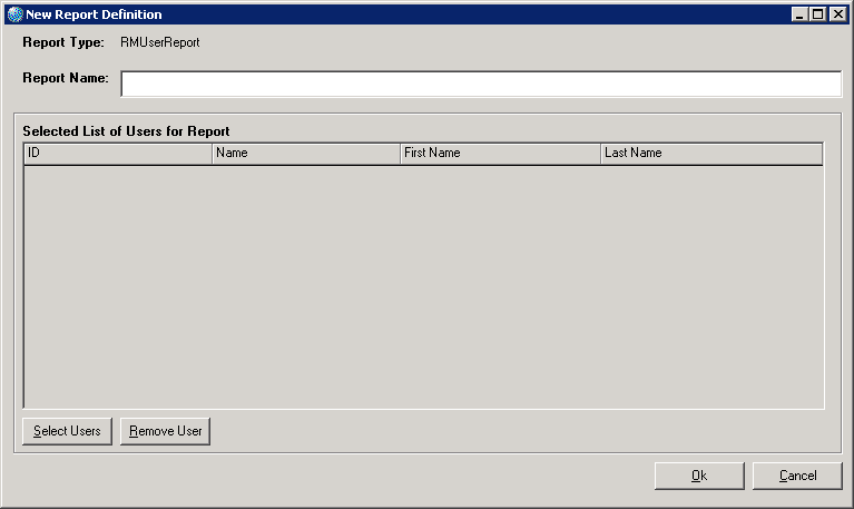 Form clip: RM User Report