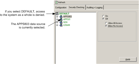 Form clip: Security Checking tab