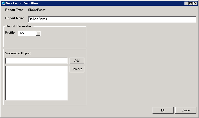 Form clip: Object Security Report