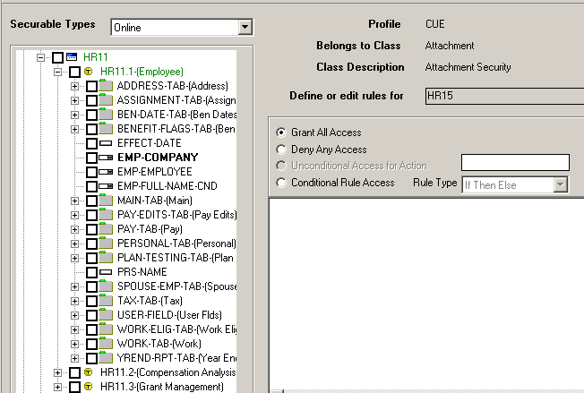 Form clip: Viewing data files associated with form HR11.1