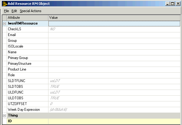 Form clip: Add Resource RM Object dialog box