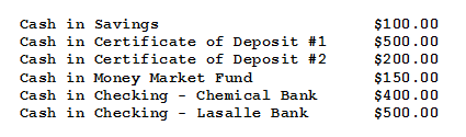 Illustration: resulting report using subaccount detail