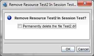 Screen capture: Remove Resource confirmation dialog box