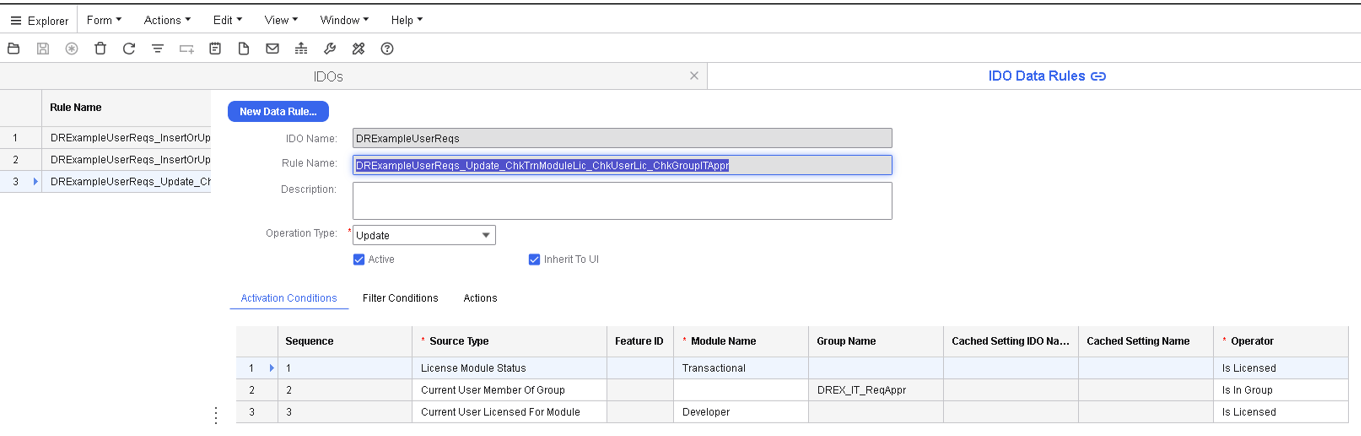 Scenario Example 5 - Activation Conditions tab