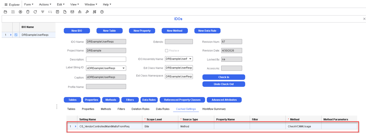 Scenario Example 8 - IDOs form