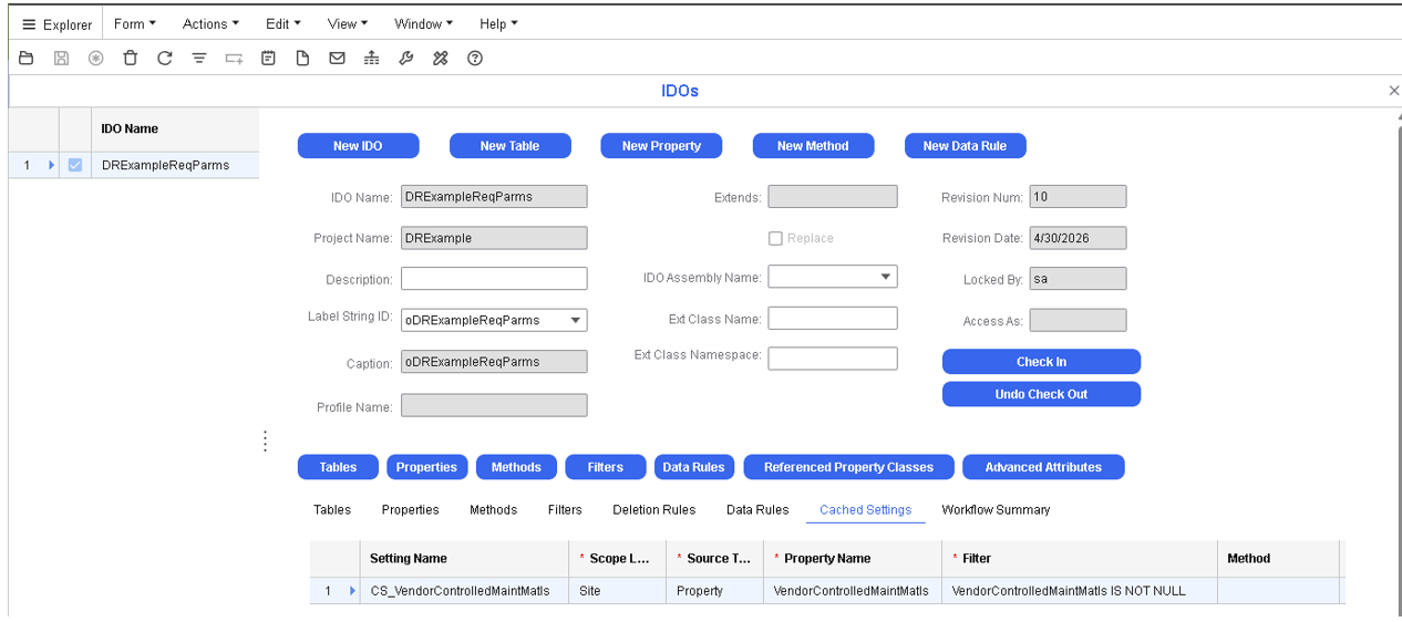 Scenario Example 7 - IDOs form