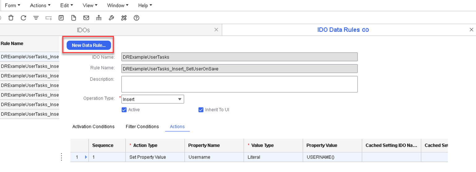 IDO Data Rules - New Data Rule
