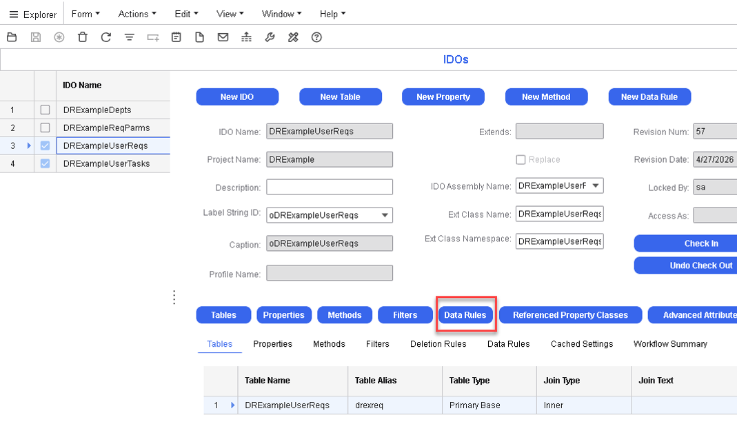IDO Data Rules form