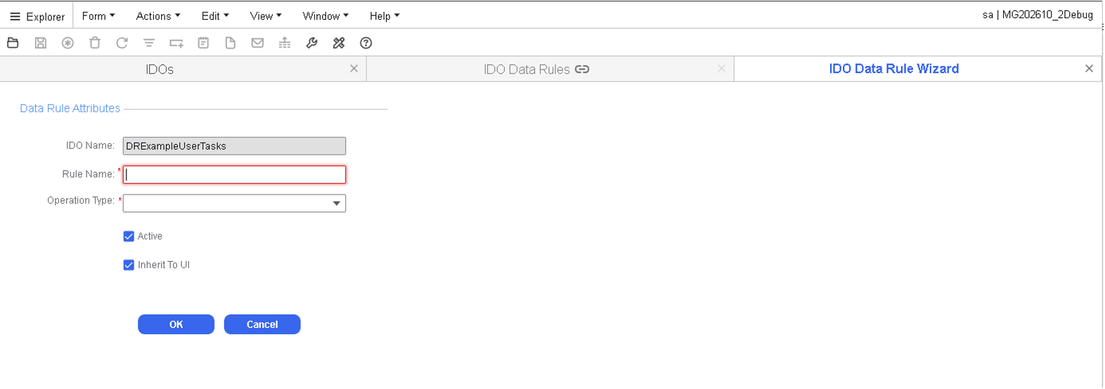 IDO Data Rule Wizard