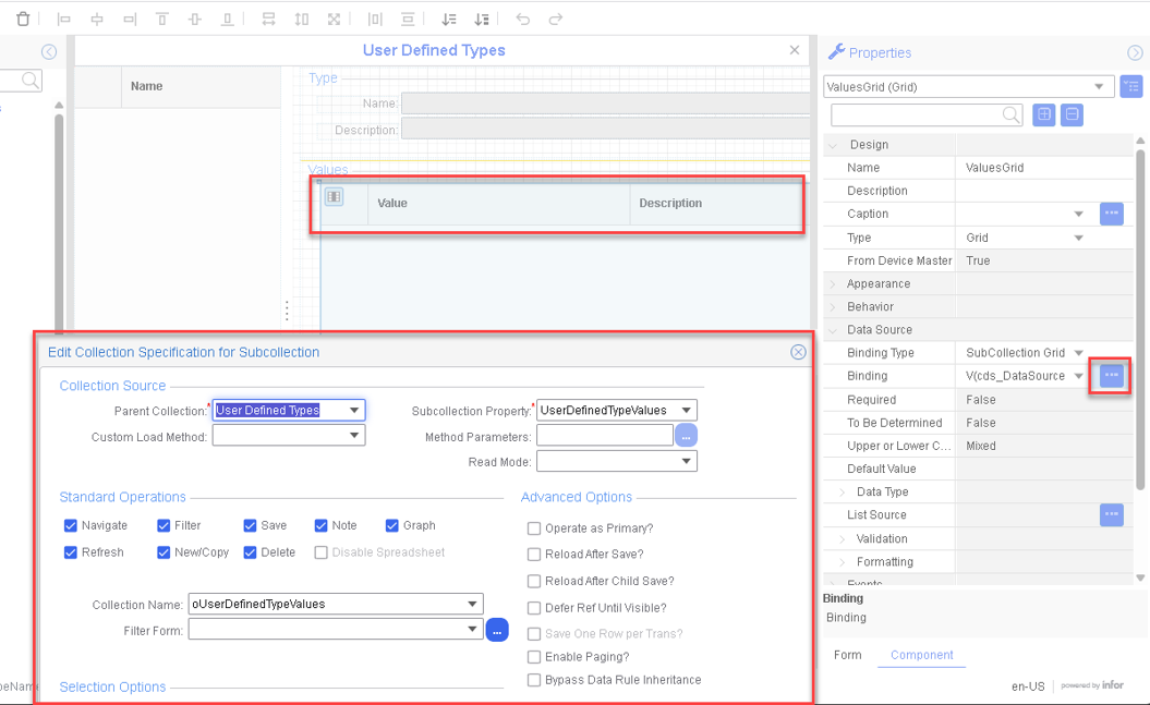 Edit Collection Specification for Subcollection