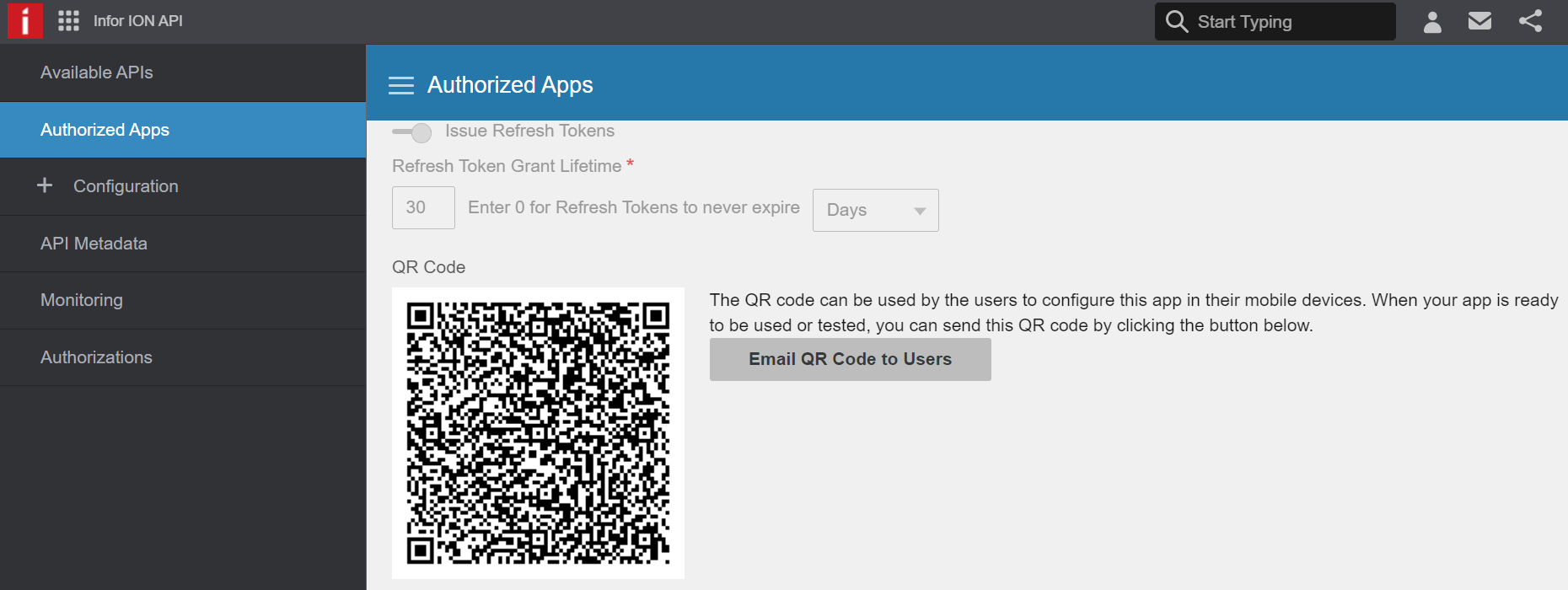 Email QR code to users