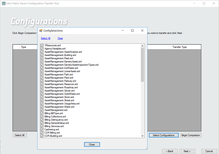 Select Configurations in CTT