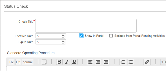 Exclude from Portal Pending Activities check box