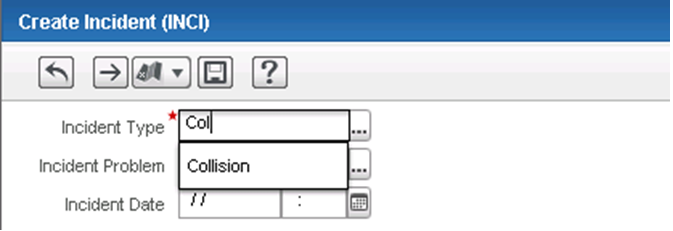 Create Incident form