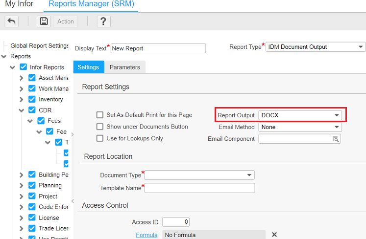 DOCX output for IDM reports