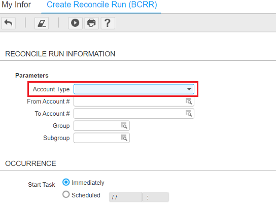 Reconcile by account type