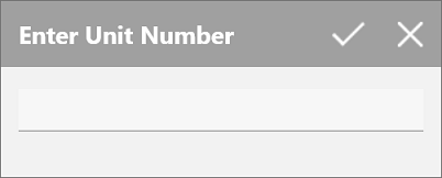 Enter Unit Number