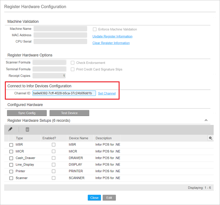 Register Hardware Configuration