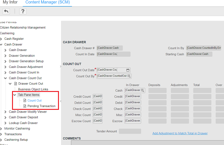 Drawer Count Out in Content Manager