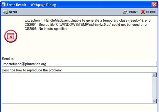 error message