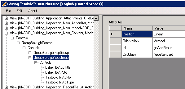group box in Mobile configuration