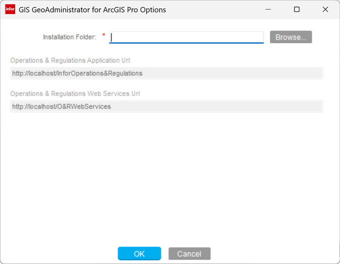 GeoAdministrator for ArcGIS Pro Options
