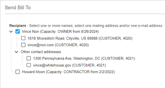 Contact address tree