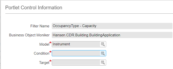 Portlet Control Information dialog box