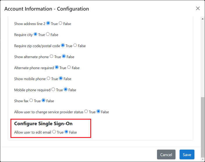 Single Sign On Settings