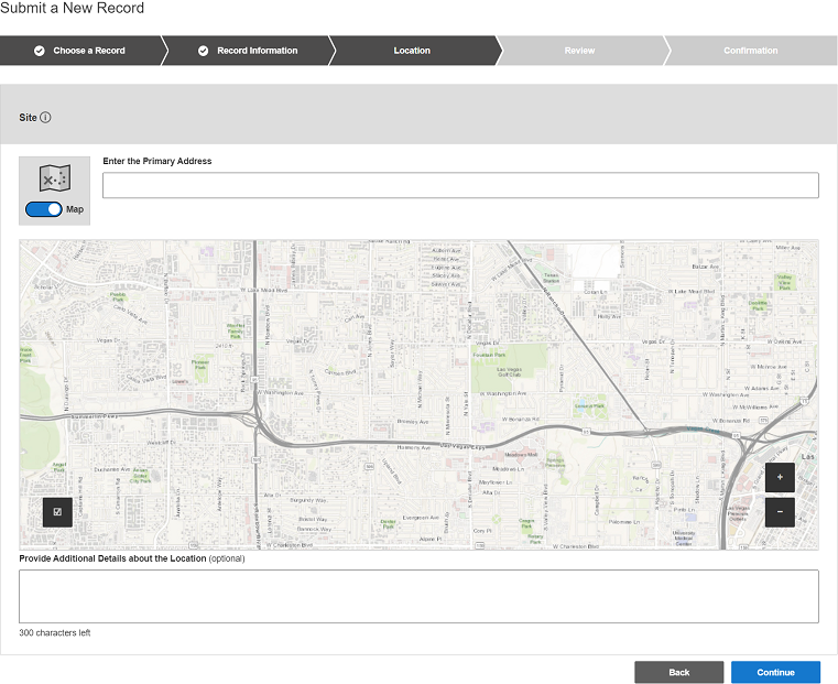 Location step in Add Instrument