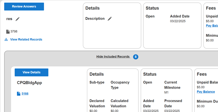 View Related Records for a CPQ project