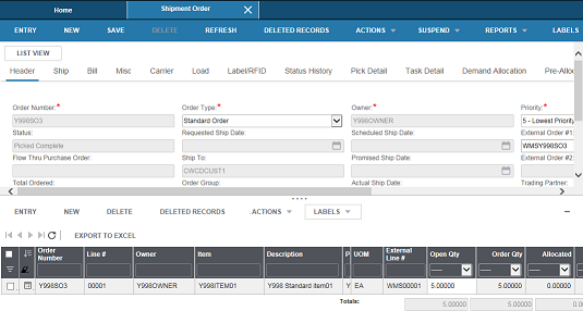 Shipment Order Resize