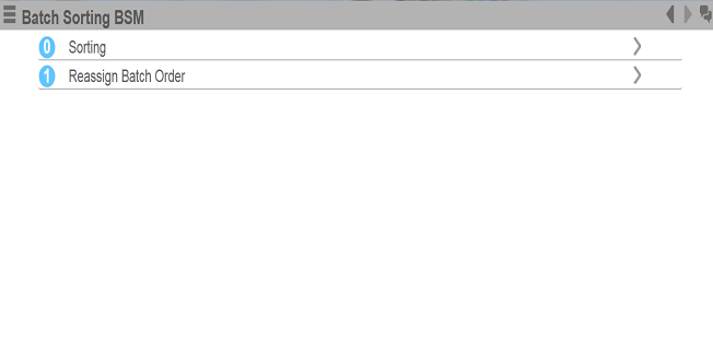 Menu de Classificação de lotes BSM